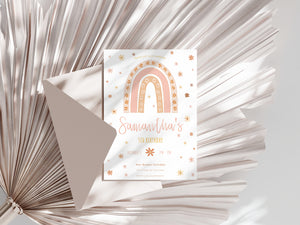 Daisy Rainbow Birthday Invitation