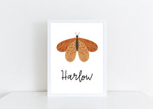 Load image into Gallery viewer, Boho moth personalised print
