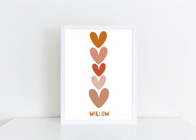 Load image into Gallery viewer, Hearts personalised print
