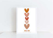 Load image into Gallery viewer, Hearts personalised print
