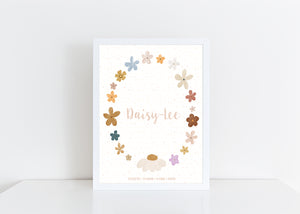 Vintage flower personalised print