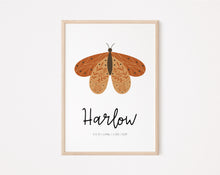 Load image into Gallery viewer, Boho moth personalised print
