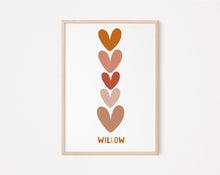 Load image into Gallery viewer, Hearts personalised print
