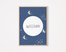 Load image into Gallery viewer, Blue Sun Moon personalised print
