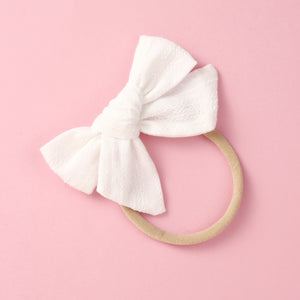 White linen bow