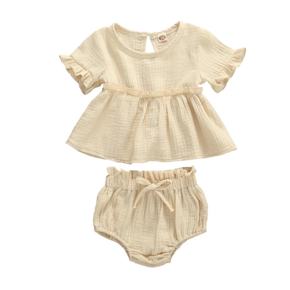 Cream linen set