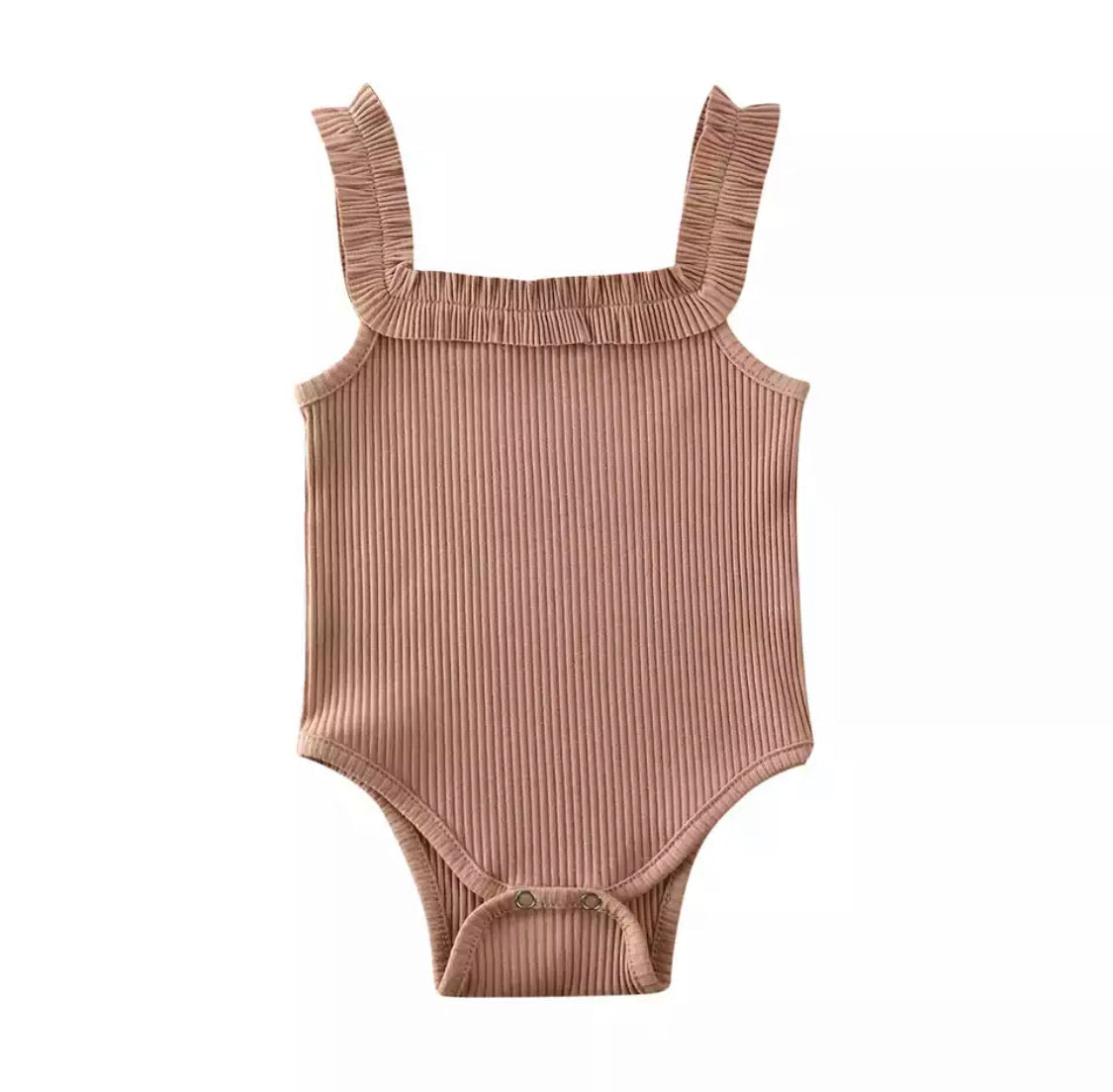 Ruffle bodysuit brown