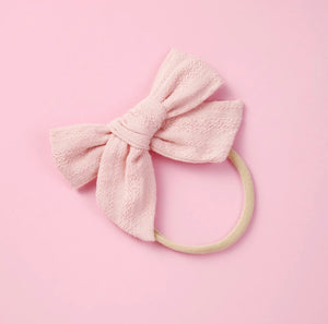 Pink linen bow