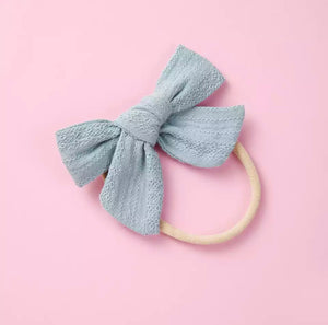 Blue linen bow