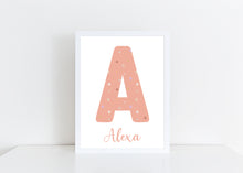 Load image into Gallery viewer, Tiny flower initial personalised print
