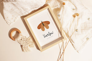 Boho moth personalised print