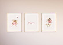 Load image into Gallery viewer, Fairy set of 3 personalised print
