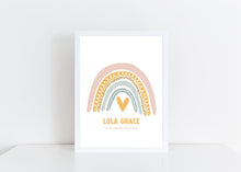 Load image into Gallery viewer, Cotton rainbow personalised print
